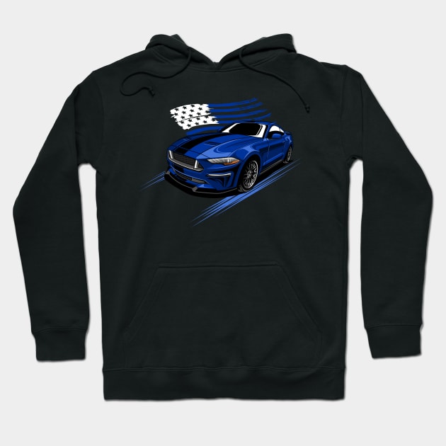 Ford Mustang Blue Hoodie by aredie19